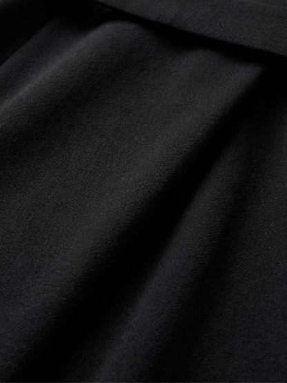 Elegant Cape Sleeve Midi Dress for Women Asymmetric Hem