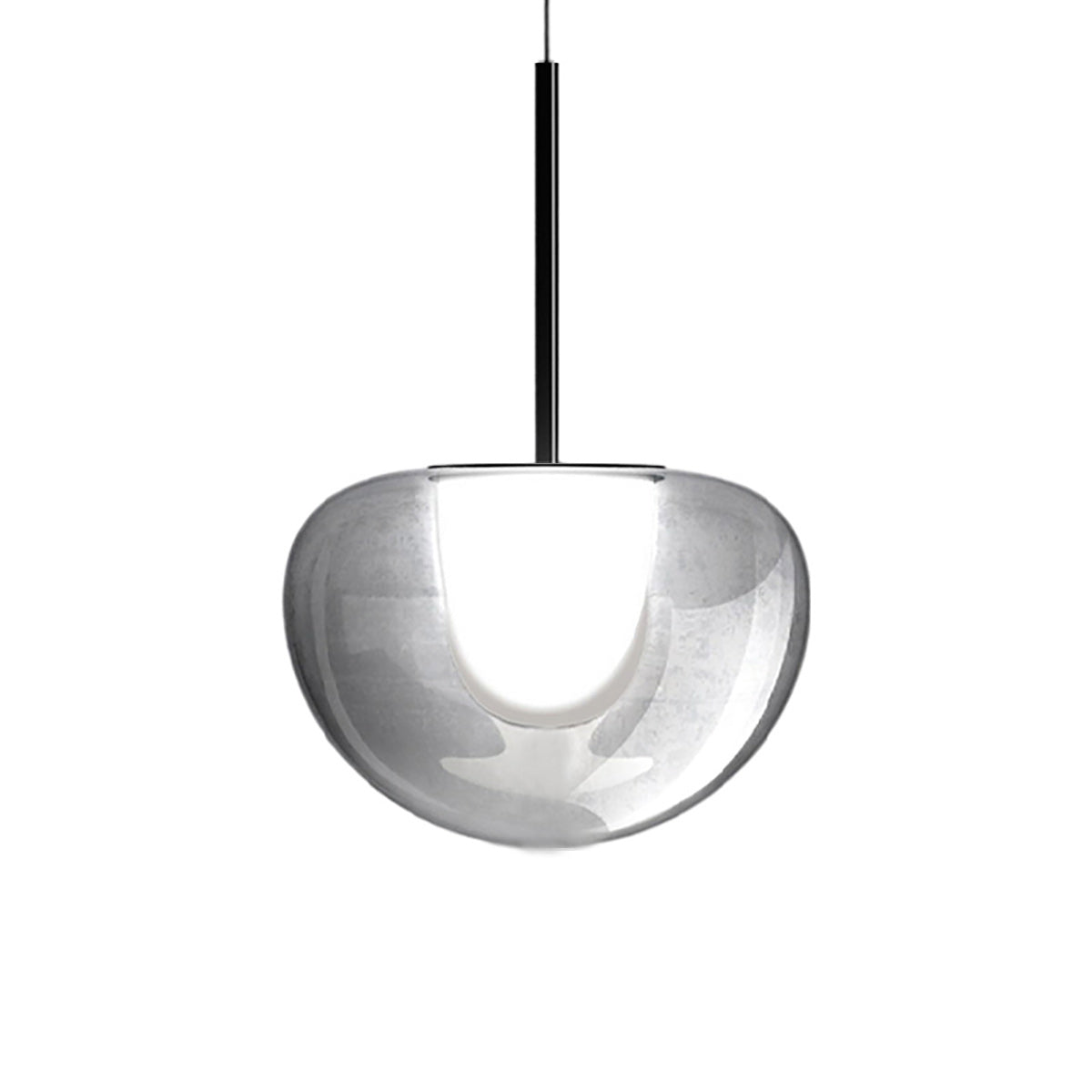 Tinted Glass Diffuser Pendant Light, Smoke or Amber