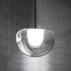 Tinted Glass Diffuser Pendant Light, Smoke or Amber