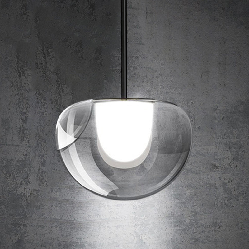 Tinted Glass Diffuser Pendant Light, Smoke or Amber
