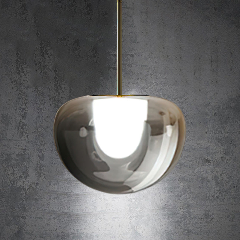 Tinted Glass Diffuser Pendant Light, Smoke or Amber