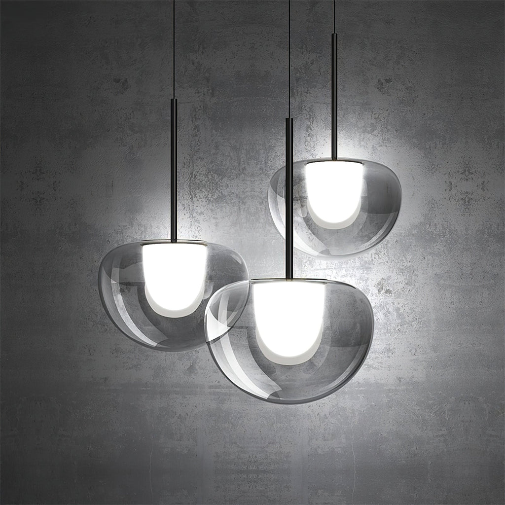 Tinted Glass Diffuser Pendant Light, Smoke or Amber