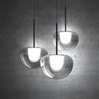 Tinted Glass Diffuser Pendant Light, Smoke or Amber