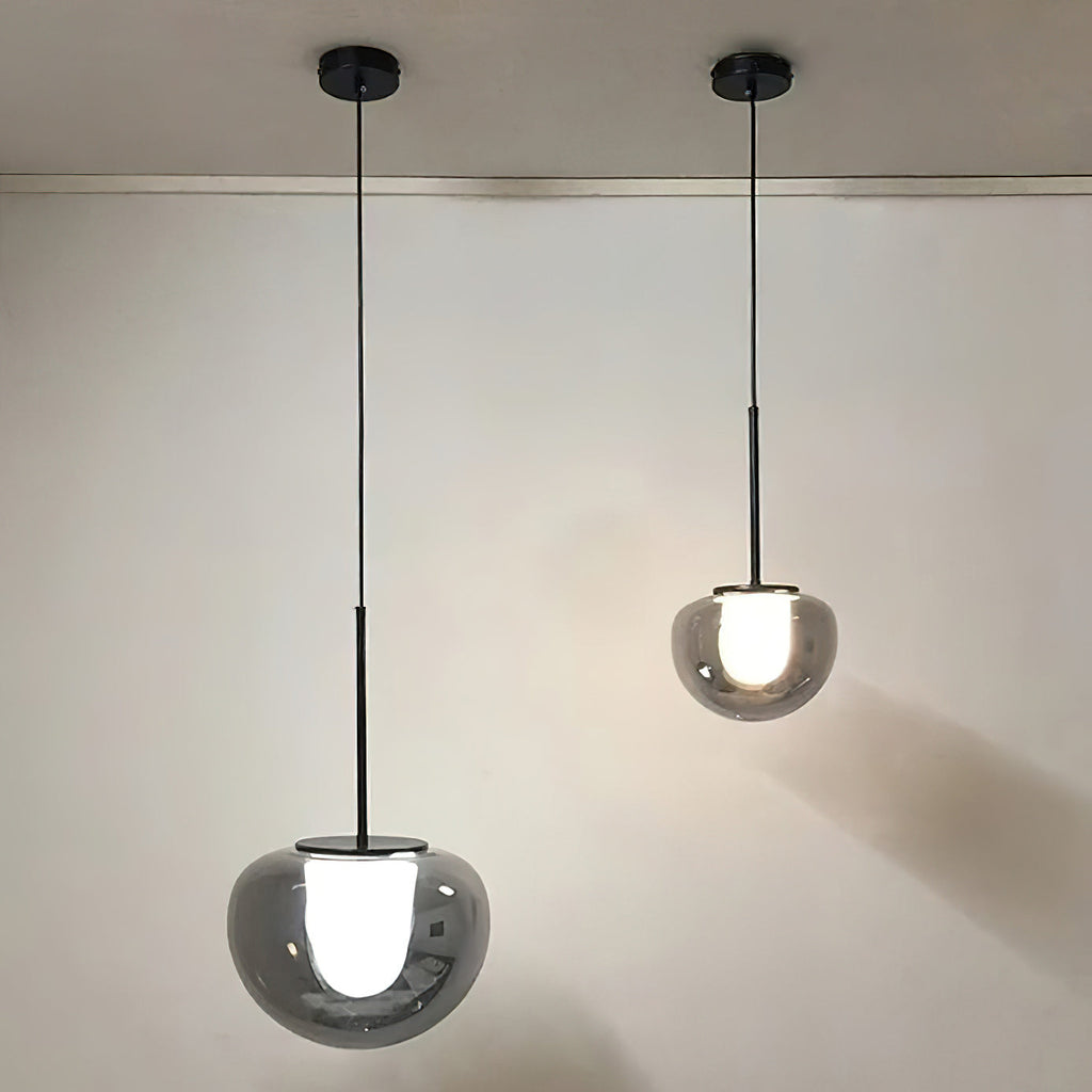 Tinted Glass Diffuser Pendant Light, Smoke or Amber