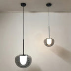 Tinted Glass Diffuser Pendant Light, Smoke or Amber
