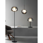 Tinted Glass Diffuser Pendant Light, Smoke or Amber