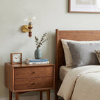 Globe Wall Sconce with Turned Wood & Gold Accents