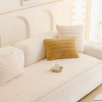 Thick Plush Sofa Cover - Soft Non-Slip Couch Slipcover for Dogs, Machine Washable Microfiber Protection
