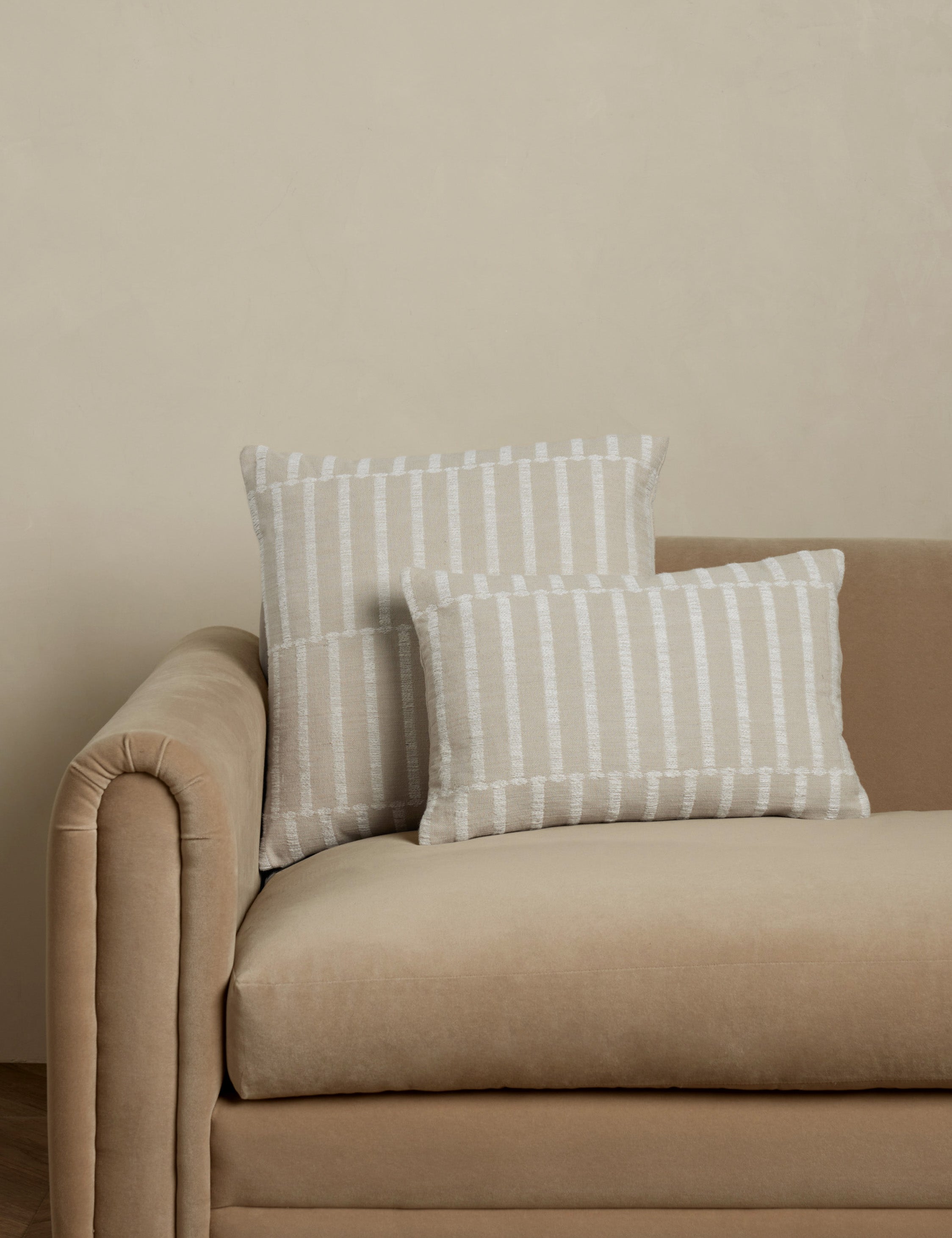 Tessera Throw Pillow | Offset Stripe Motif, Modern Design