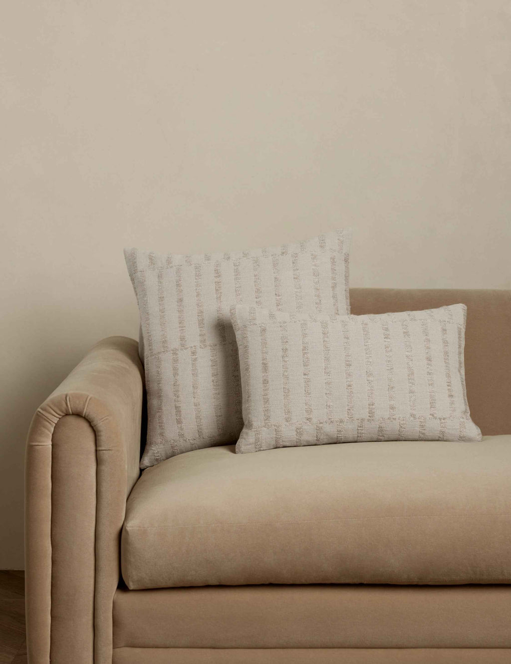 Tessera Throw Pillow | Offset Stripe Motif, Modern Design