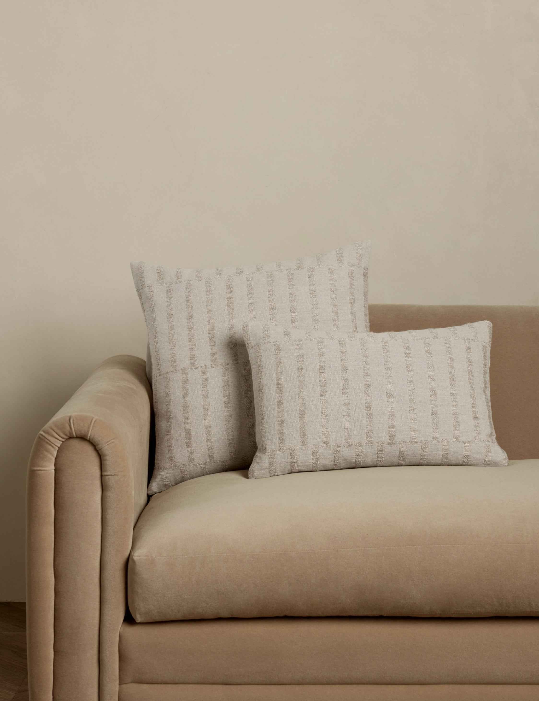 Tessera Throw Pillow | Offset Stripe Motif, Modern Design