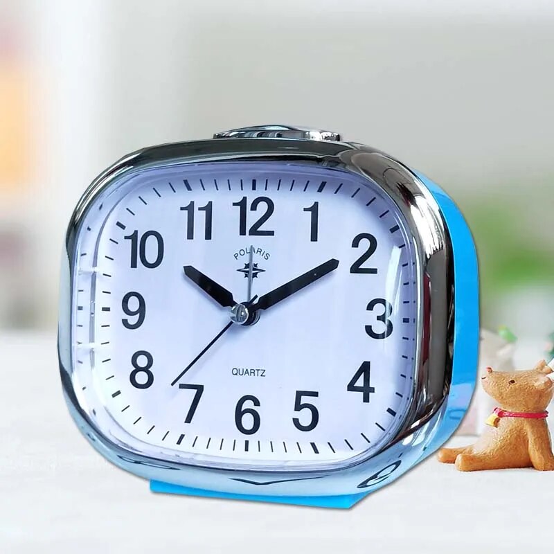 Alarm Clock Silent Sweep Snooze Function Night Light Plastic Build