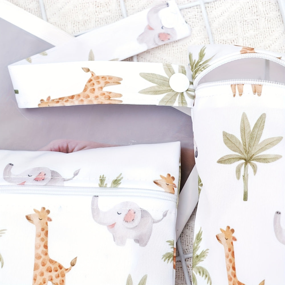 TierFriends: Storage Bag with Safari Print – Durable, Lightweight & Practical for Baby Accessories & Travel (Set of 3)