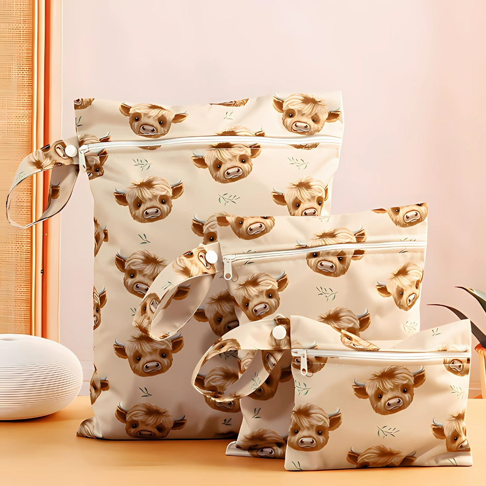 TierFriends: Storage Bag with Safari Print – Durable, Lightweight & Practical for Baby Accessories & Travel (Set of 3)