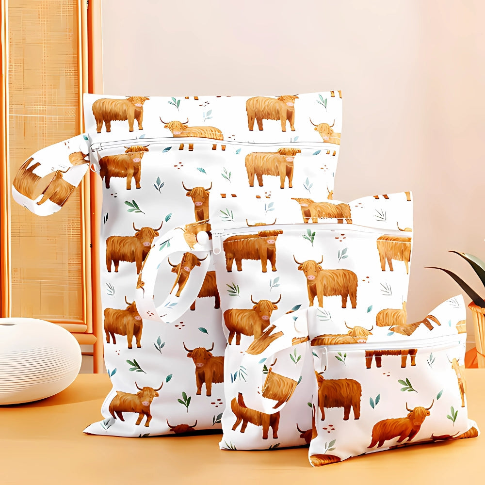 TierFriends: Storage Bag with Safari Print – Durable, Lightweight & Practical for Baby Accessories & Travel (Set of 3)