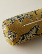 Bello Tiger Jacquard Bolster Pillow | Hand-Drawn Motif, Vintage Style
