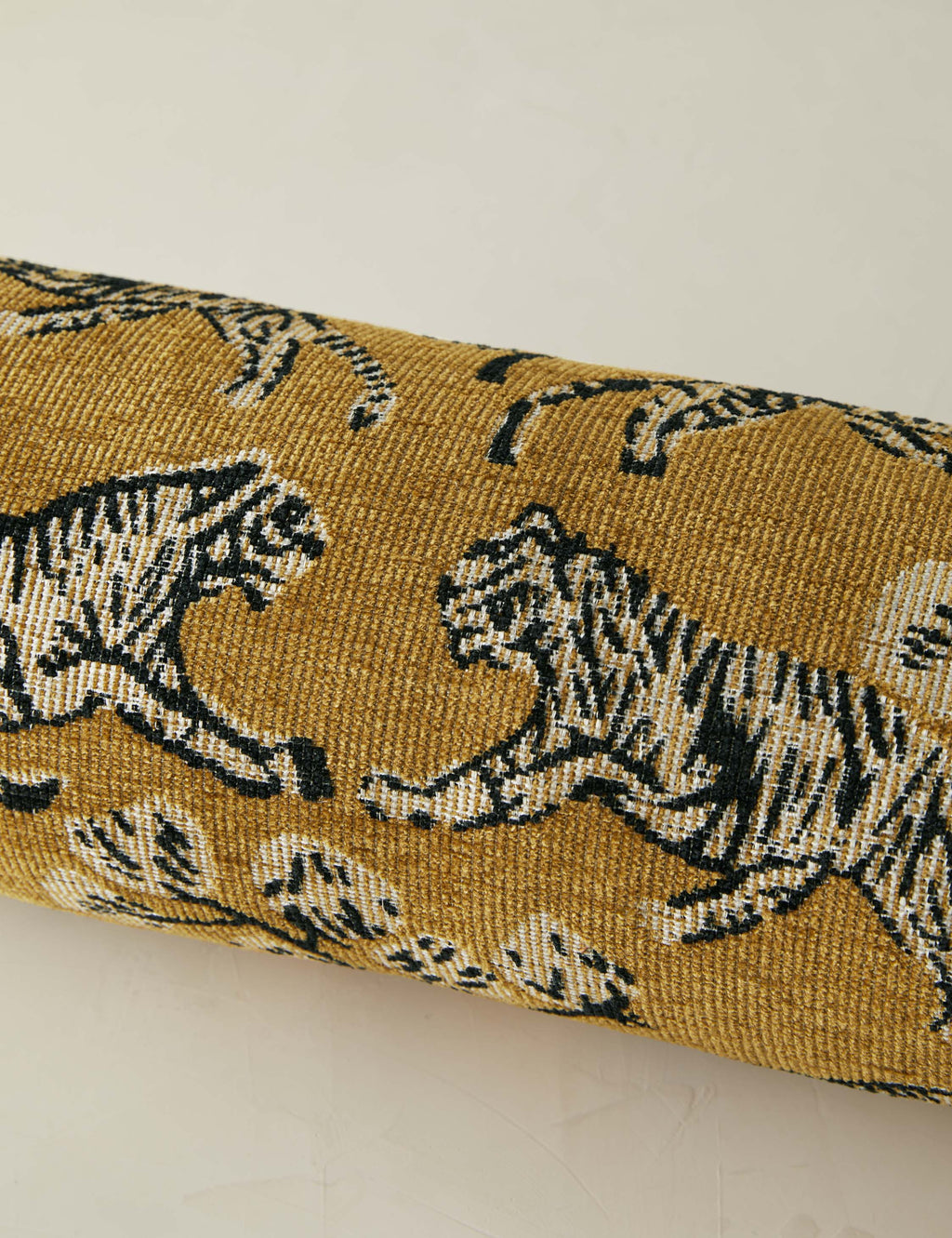 Bristol Bolster Pillow | Hand-Drawn Tiger Jacquard Design