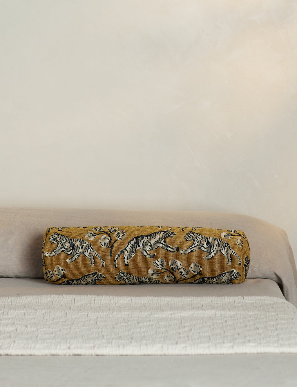 Bristol Bolster Pillow | Hand-Drawn Tiger Jacquard Design