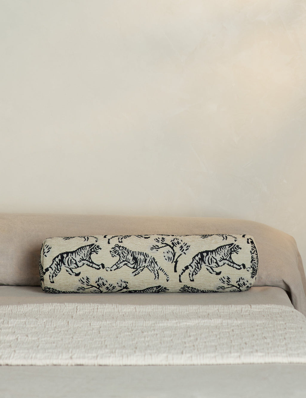 Bristol Bolster Pillow | Hand-Drawn Tiger Jacquard Design