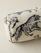 Bello Tiger Jacquard Bolster Pillow | Hand-Drawn Motif, Vintage Style