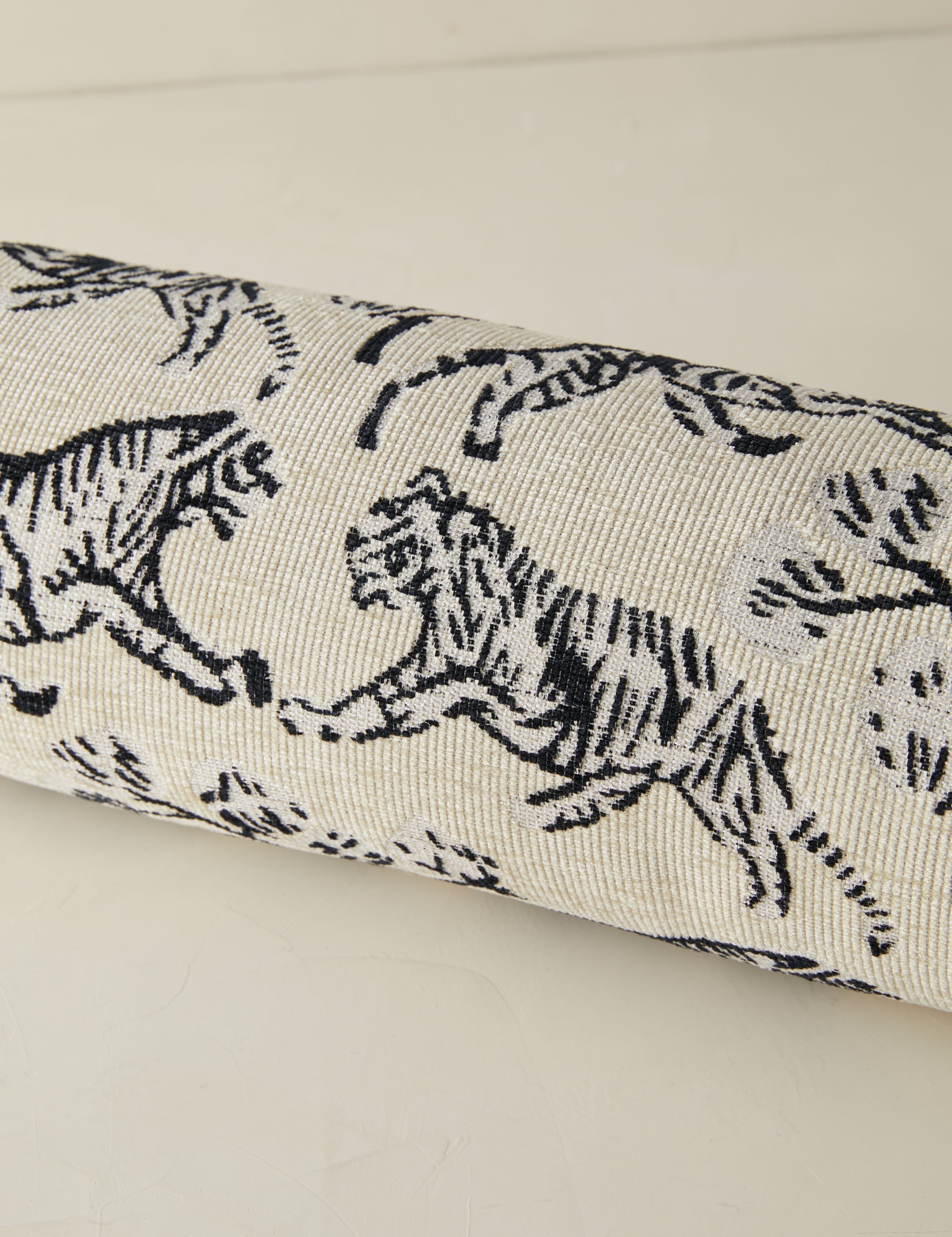 Bristol Bolster Pillow | Hand-Drawn Tiger Jacquard Design