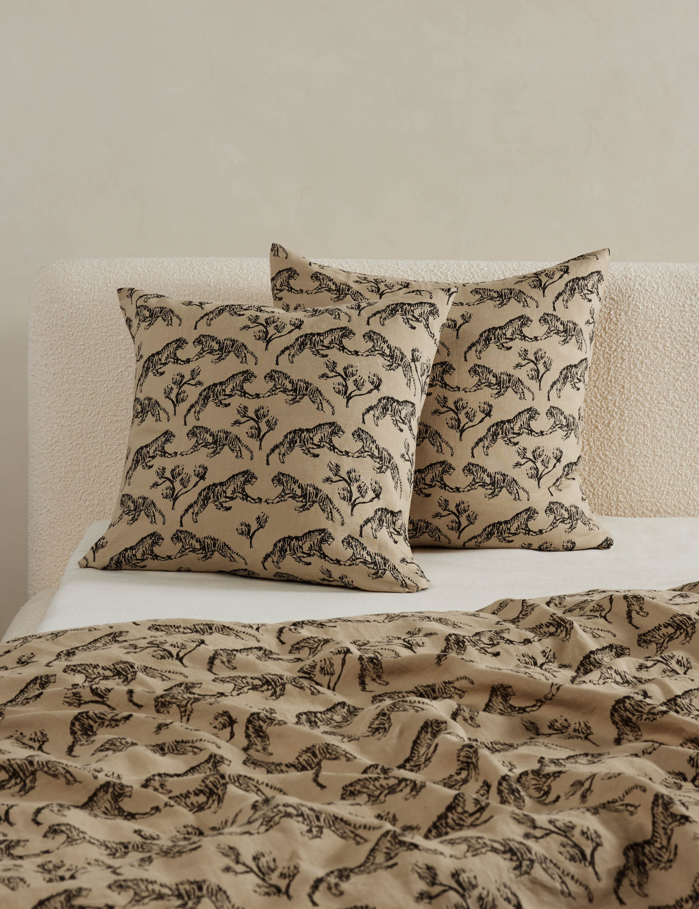Bamboo Tiger Hemp Sham | Vintage-Inspired, Sustainable Comfort