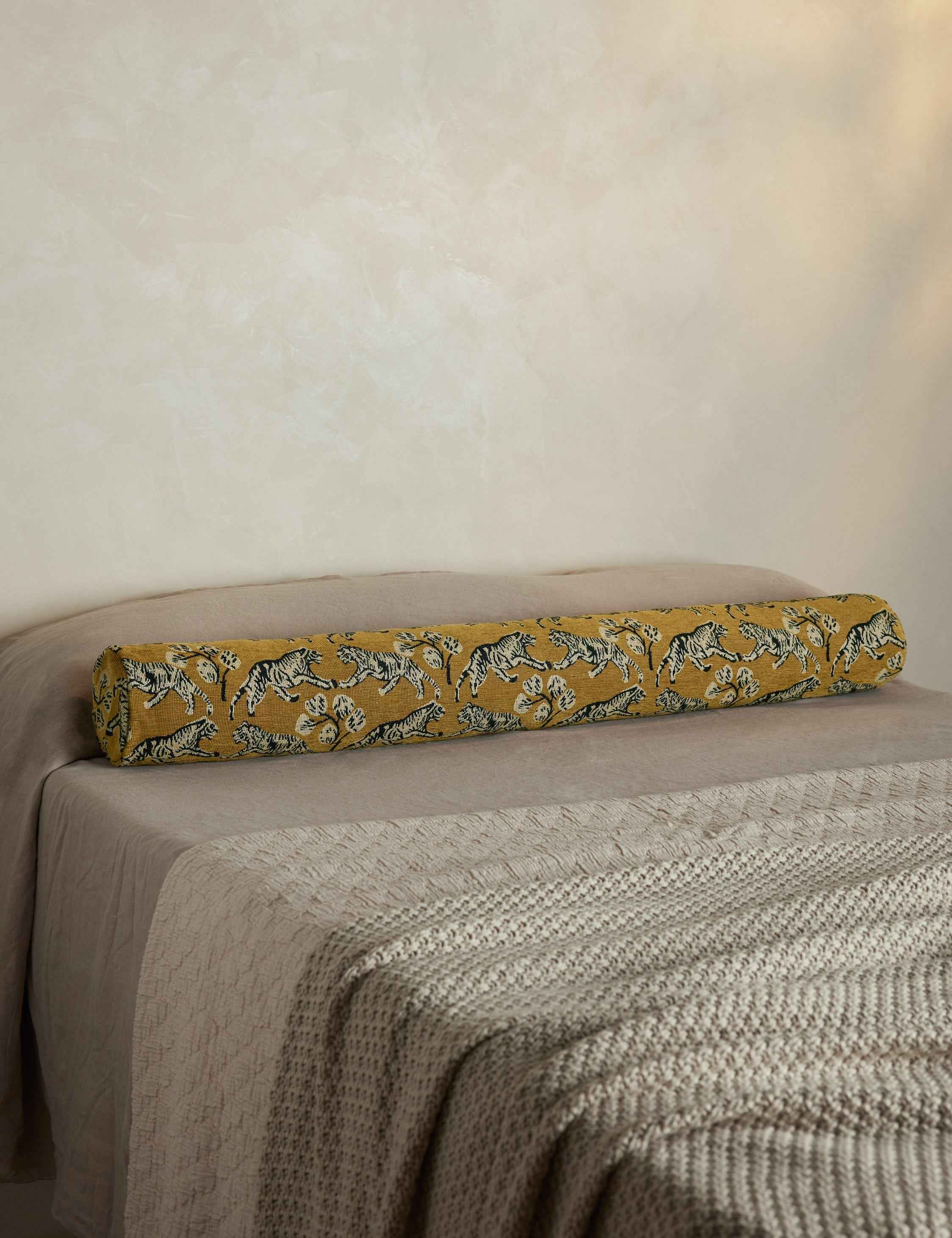 Bristol Tiger Jacquard Bolster Pillow | Oversized, Exclusive Design