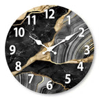 Bello Wall Clock | Modern Marble Design, Silent Quartz Mechanism