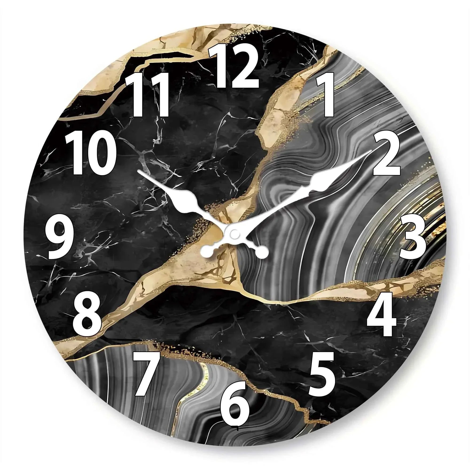 Bello Wall Clock | Modern Marble Design, Silent Quartz Mechanism
