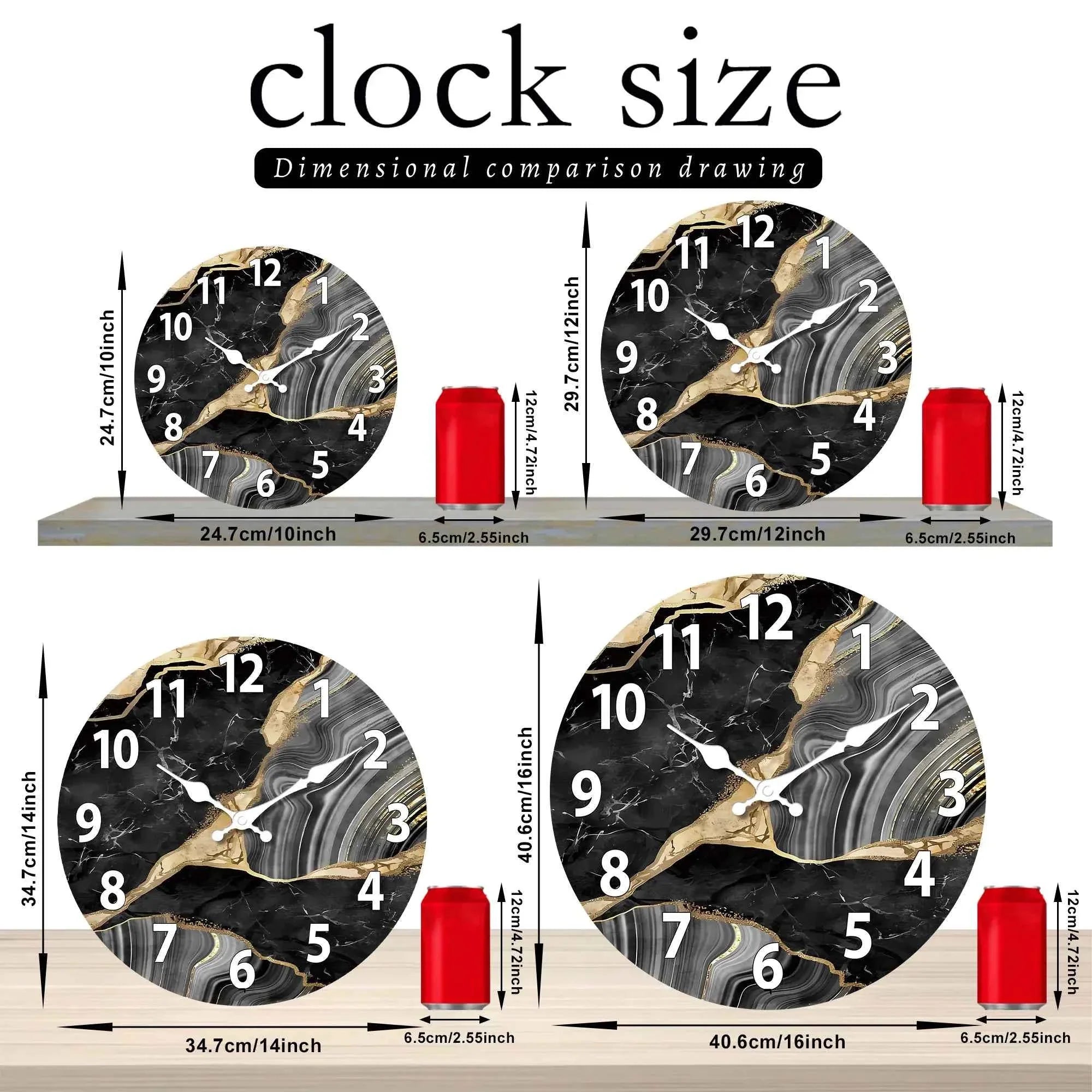 Bello Wall Clock | Modern Marble Design, Silent Quartz Mechanism