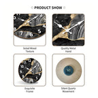 Bello Wall Clock | Modern Marble Design, Silent Quartz Mechanism
