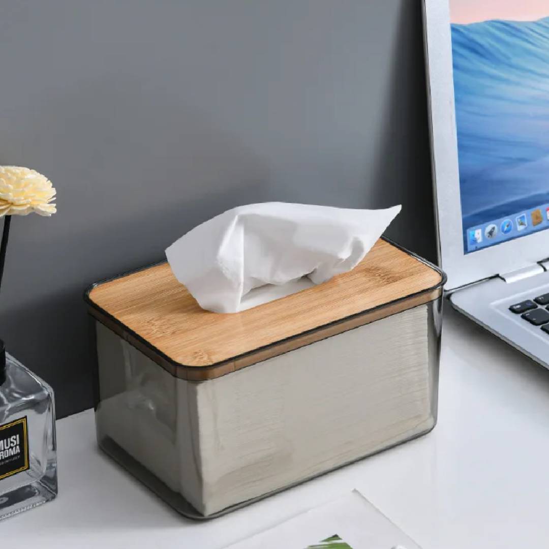 Tissue Holder Plastic Desktop Tissue Storage Organizer