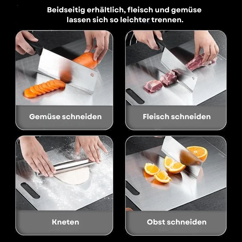 TitanClean: Stainless Steel Cutting Board with Antibacterial Surface & Scratch-Resistant Structure – for Hygienic Kitchen Work