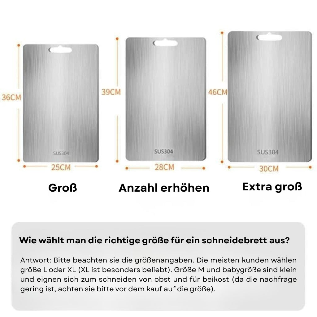TitanClean: Stainless Steel Cutting Board with Antibacterial Surface & Scratch-Resistant Structure – for Hygienic Kitchen Work