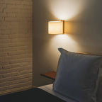 Beech Wood Wall Lamp with Parchment Shade