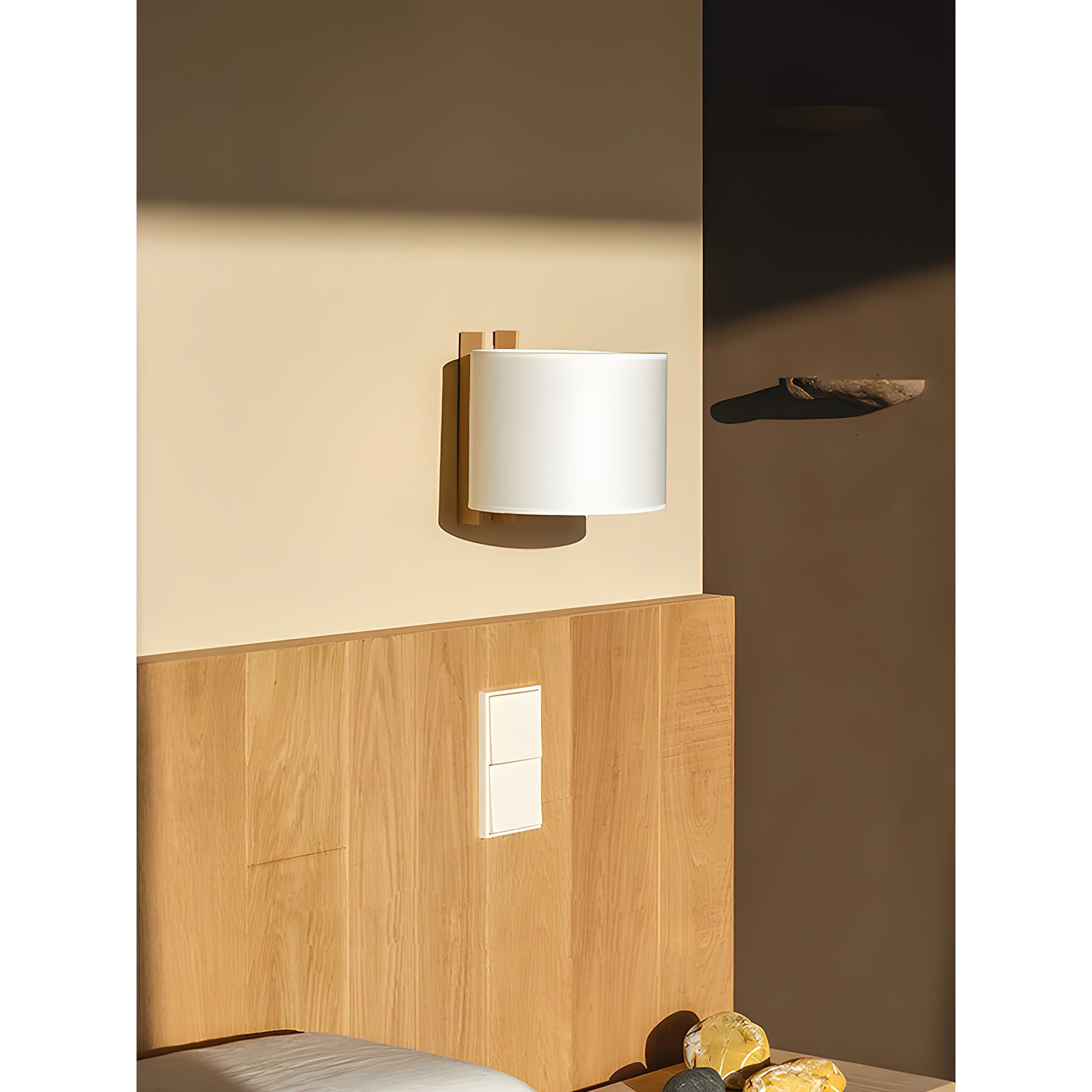 Beech Wood Wall Lamp with Parchment Shade