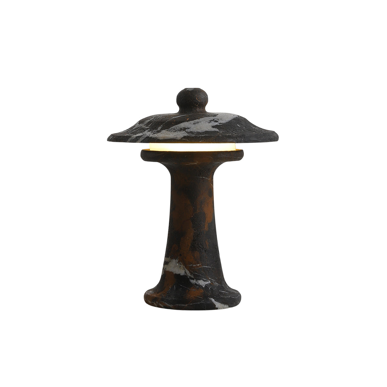 Carved Marble Dome Accent Lamp with Horizontal Glow