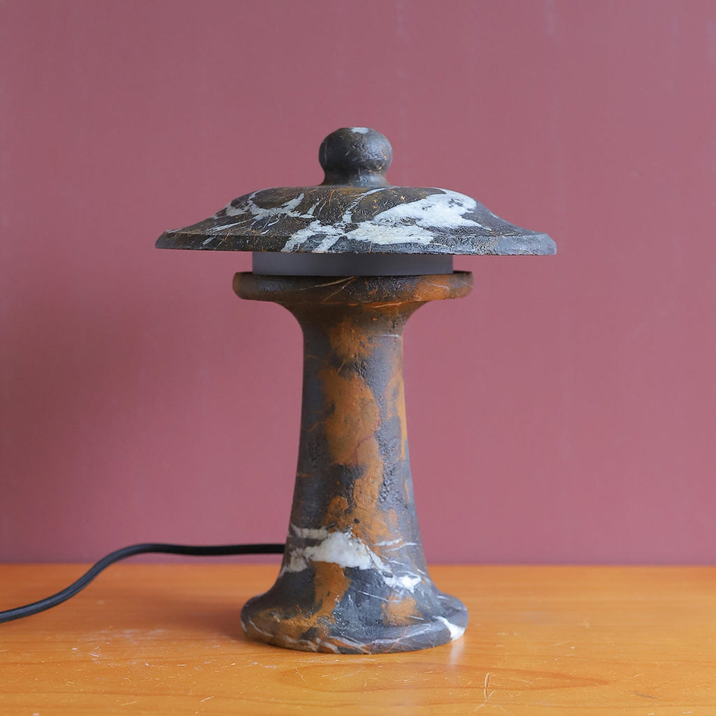 Carved Marble Dome Accent Lamp with Horizontal Glow