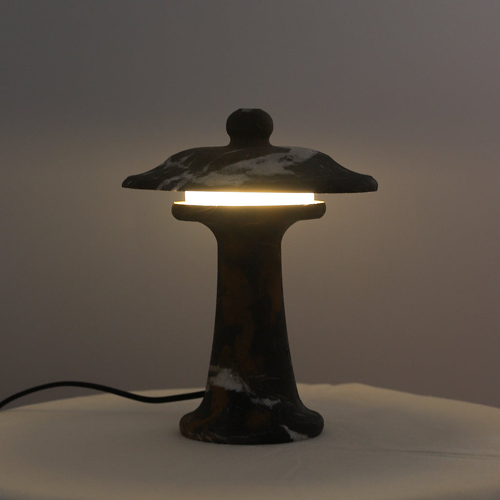 Carved Marble Dome Accent Lamp with Horizontal Glow