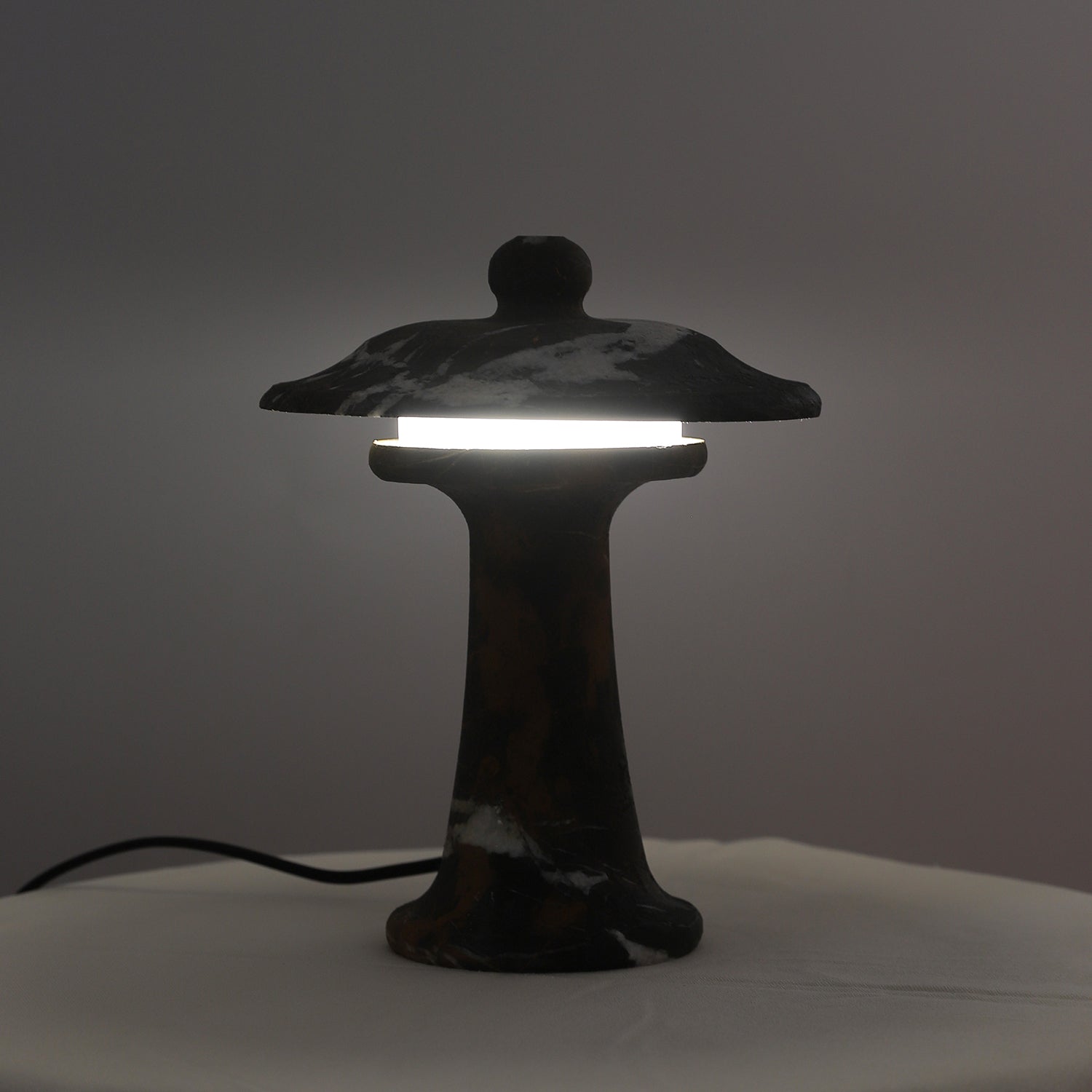 Carved Marble Dome Accent Lamp with Horizontal Glow