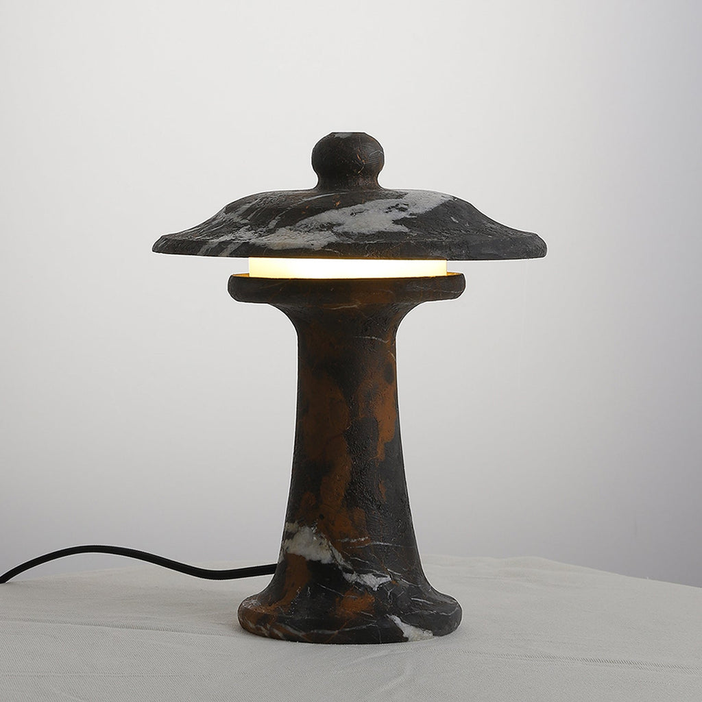 Carved Marble Dome Accent Lamp with Horizontal Glow