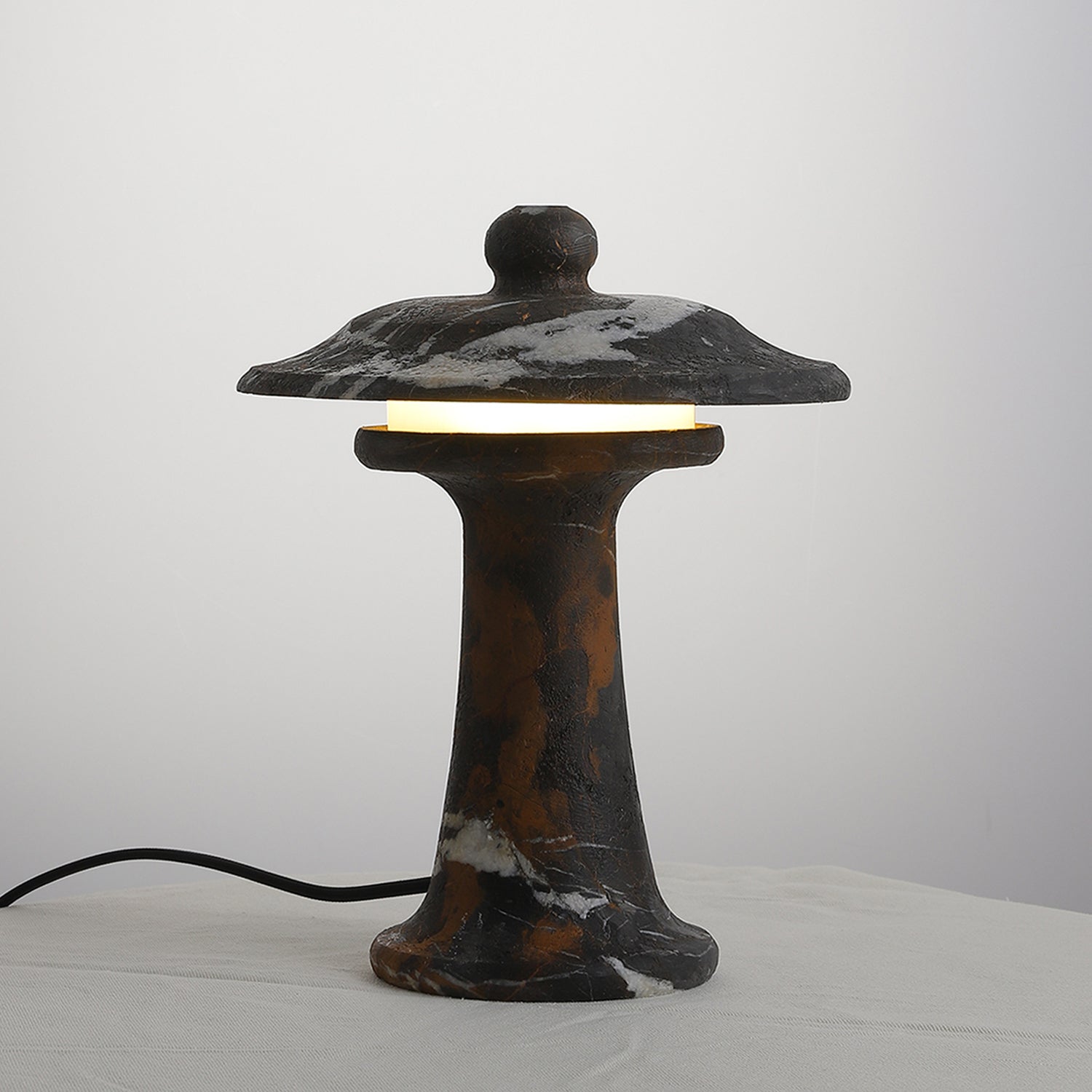 Carved Marble Dome Accent Lamp with Horizontal Glow