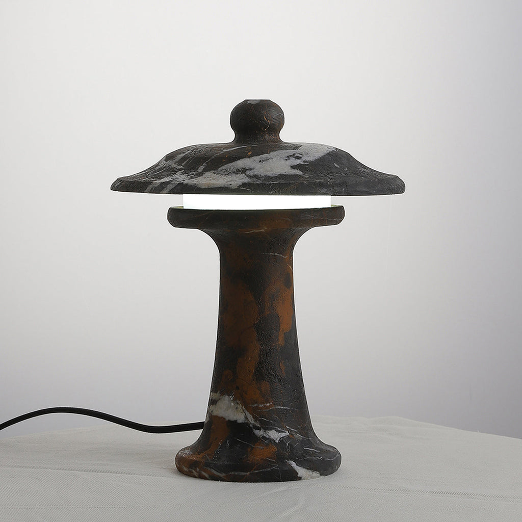 Carved Marble Dome Accent Lamp with Horizontal Glow