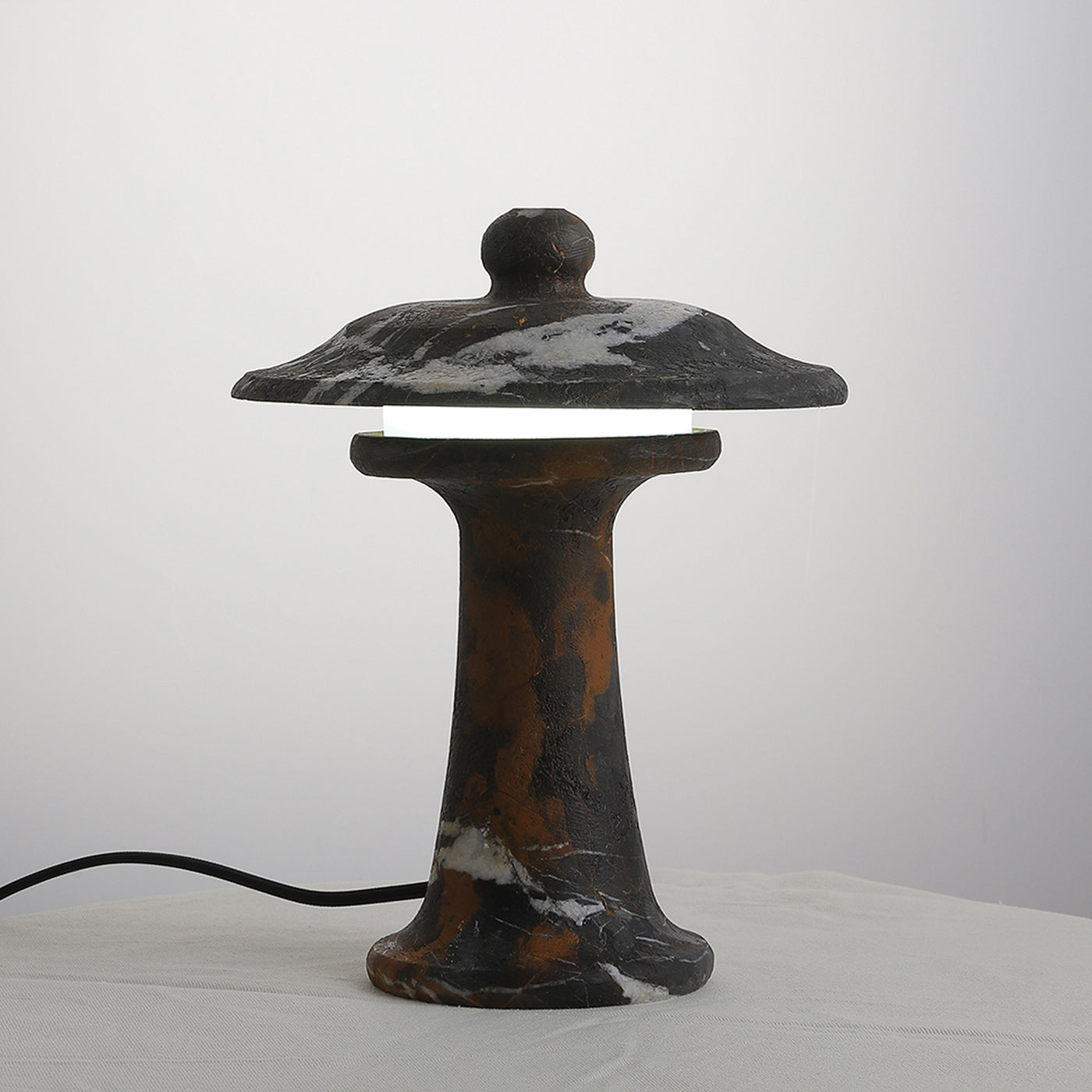 Carved Marble Dome Accent Lamp with Horizontal Glow