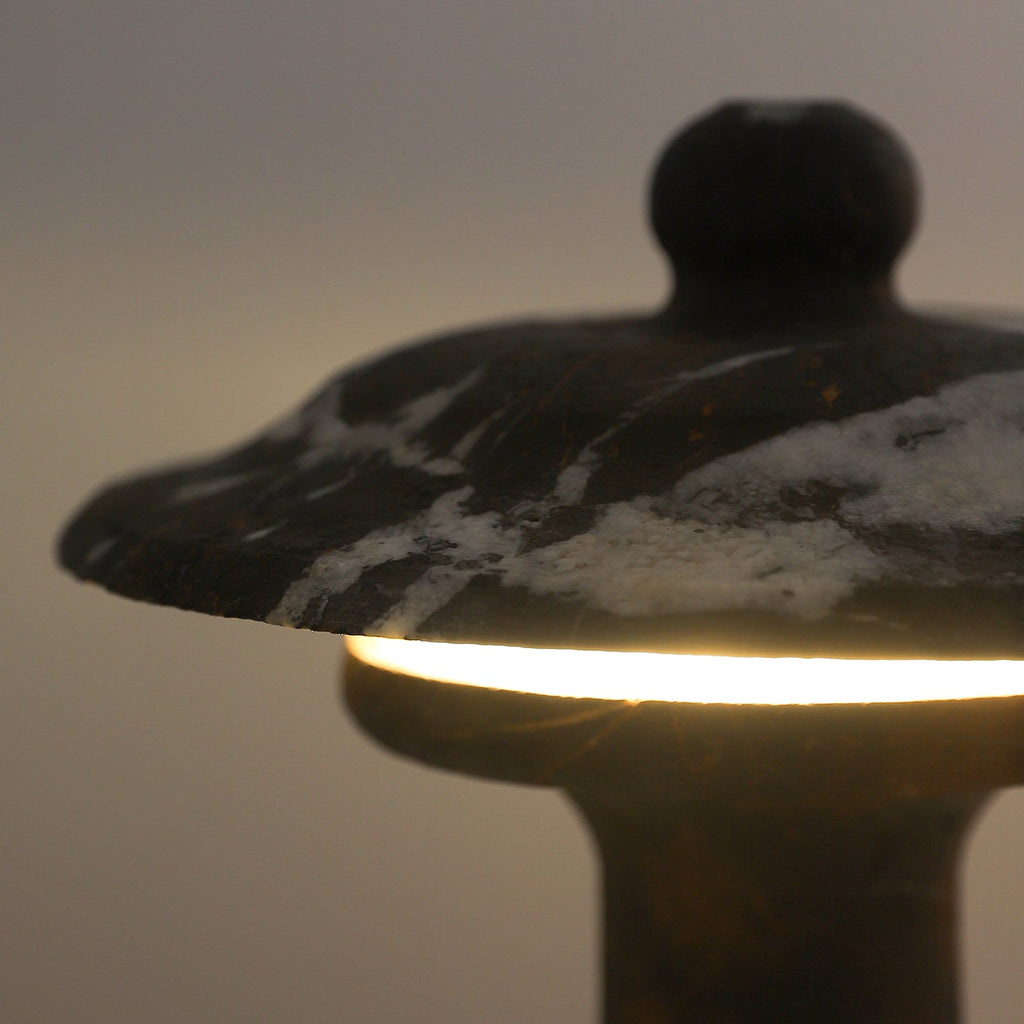 Carved Marble Dome Accent Lamp with Horizontal Glow