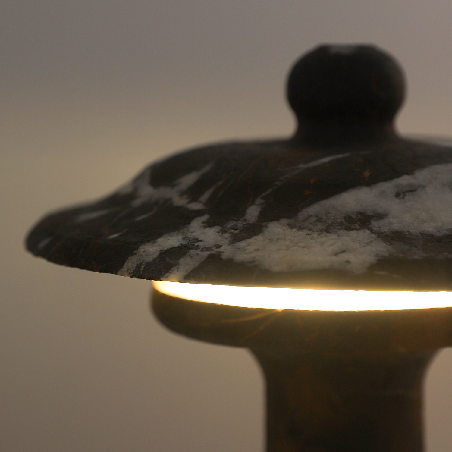 Carved Marble Dome Accent Lamp with Horizontal Glow