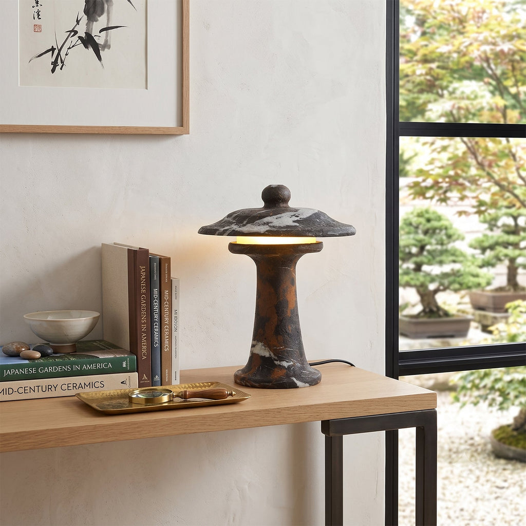 Carved Marble Dome Accent Lamp with Horizontal Glow