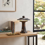 Carved Marble Dome Accent Lamp with Horizontal Glow