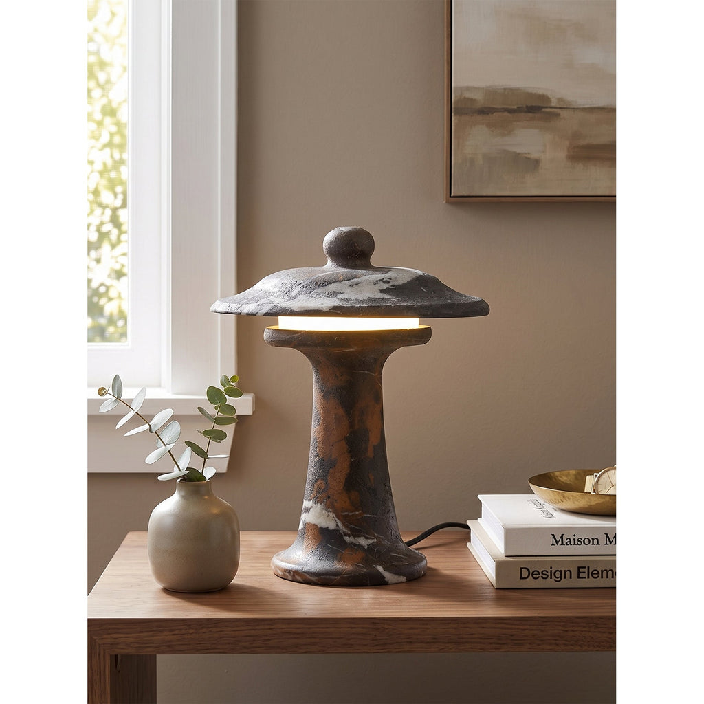 Carved Marble Dome Accent Lamp with Horizontal Glow
