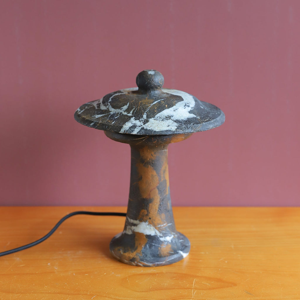 Carved Marble Dome Accent Lamp with Horizontal Glow